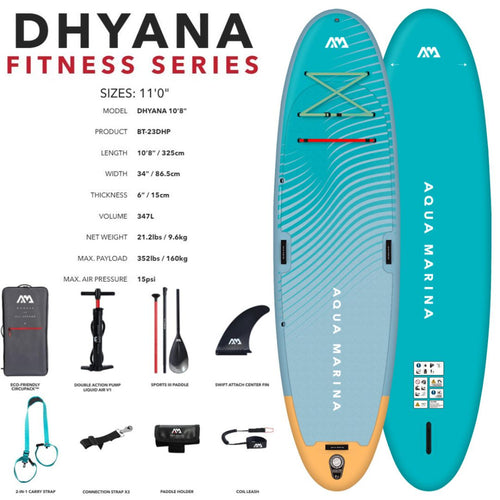 2023 Aqua Marina DHYANA FITNESS YOGA 11'0" 325cm SUP Inflatable Standup board
