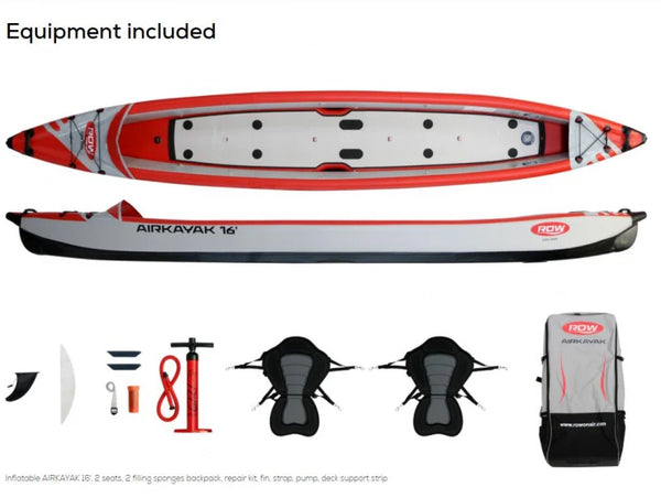 ROWonAir AIRKAYAK 16' Inflatable Kayak for all-rounders – perfect for 1-3 persons